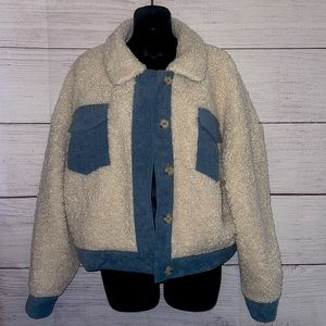 LUSH corduroy Sherpa jacket size L NWOT